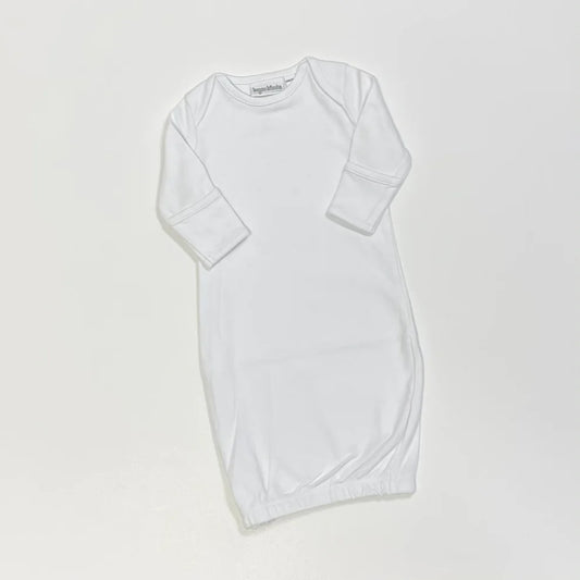 Unisex White Baby Gown